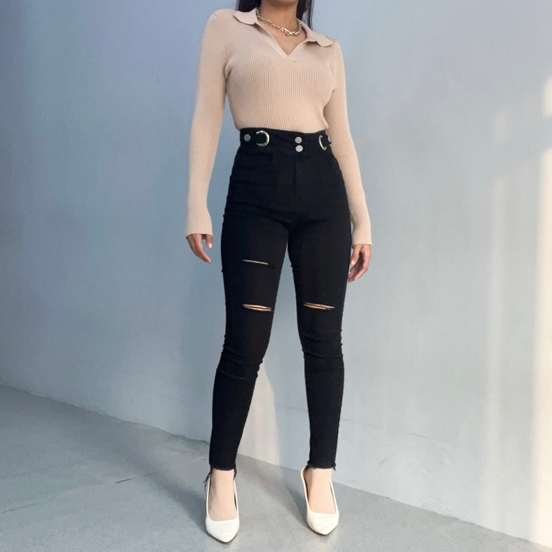 [LUXE.DLABEL] - Jeans 147 | Celana Panjang Highwaist Wanita Jeans Import Premium Quality Jeans Wanita Polos Ripped Jeans Highwaist Jeans Wanita Bangkok Skinny Jeans Highwaist Baggy Wideleg Jeans Kulot jeans Boyfriend Jeans Kargo Jeans Cargo jeans BKK