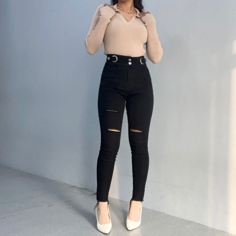 [LUXE.DLABEL] - Jeans 147 | Celana Panjang Highwaist Wanita Jeans Import Premium Quality Jeans Wanita Polos Ripped Jeans Highwaist Jeans Wanita Bangkok Skinny Jeans Highwaist Baggy Wideleg Jeans Kulot jeans Boyfriend Jeans Kargo Jeans Cargo jeans BKK