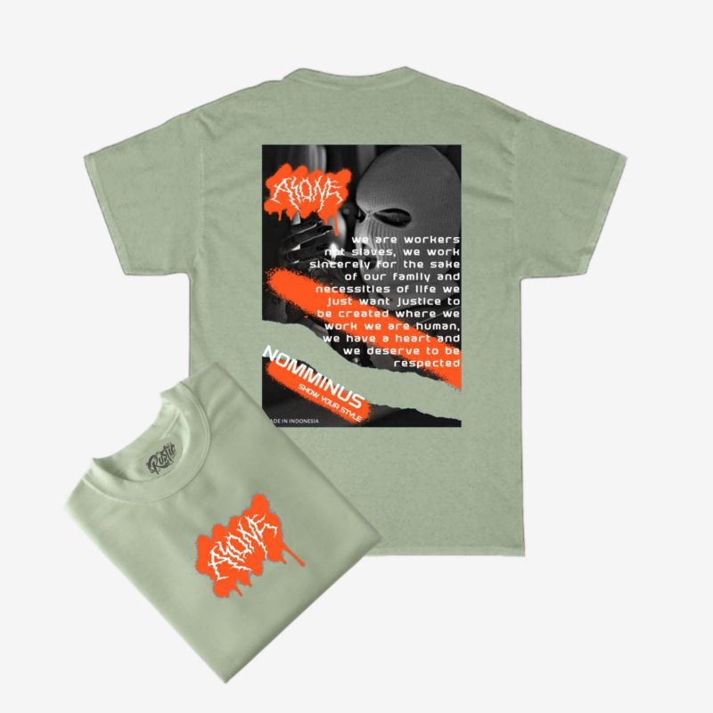 Kaos Distro Alone Sage Green / Kaos Pria / Kaos Sage Green / Kaos Oblong / Kaos Distro Pria Dewasa