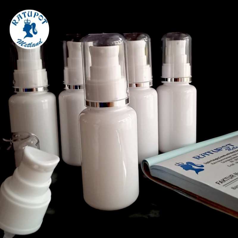 Botol 60 ml tubular putih pump treatment