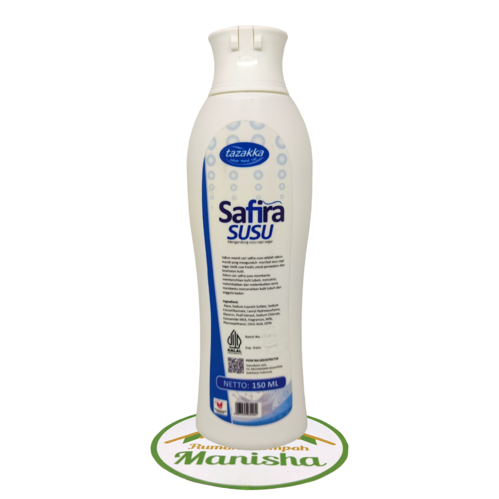 Sabun Mandi Cair Susu Milk Herbal Safira - Kulit Bersih dan Lebih Segar - Safira Susu Milk 150ml