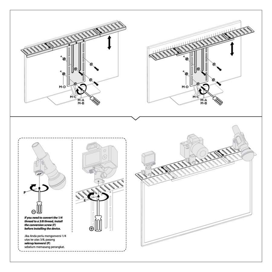 OXIMUS EV40 All in One VESA Compatible Device Shelf Camera Lightning