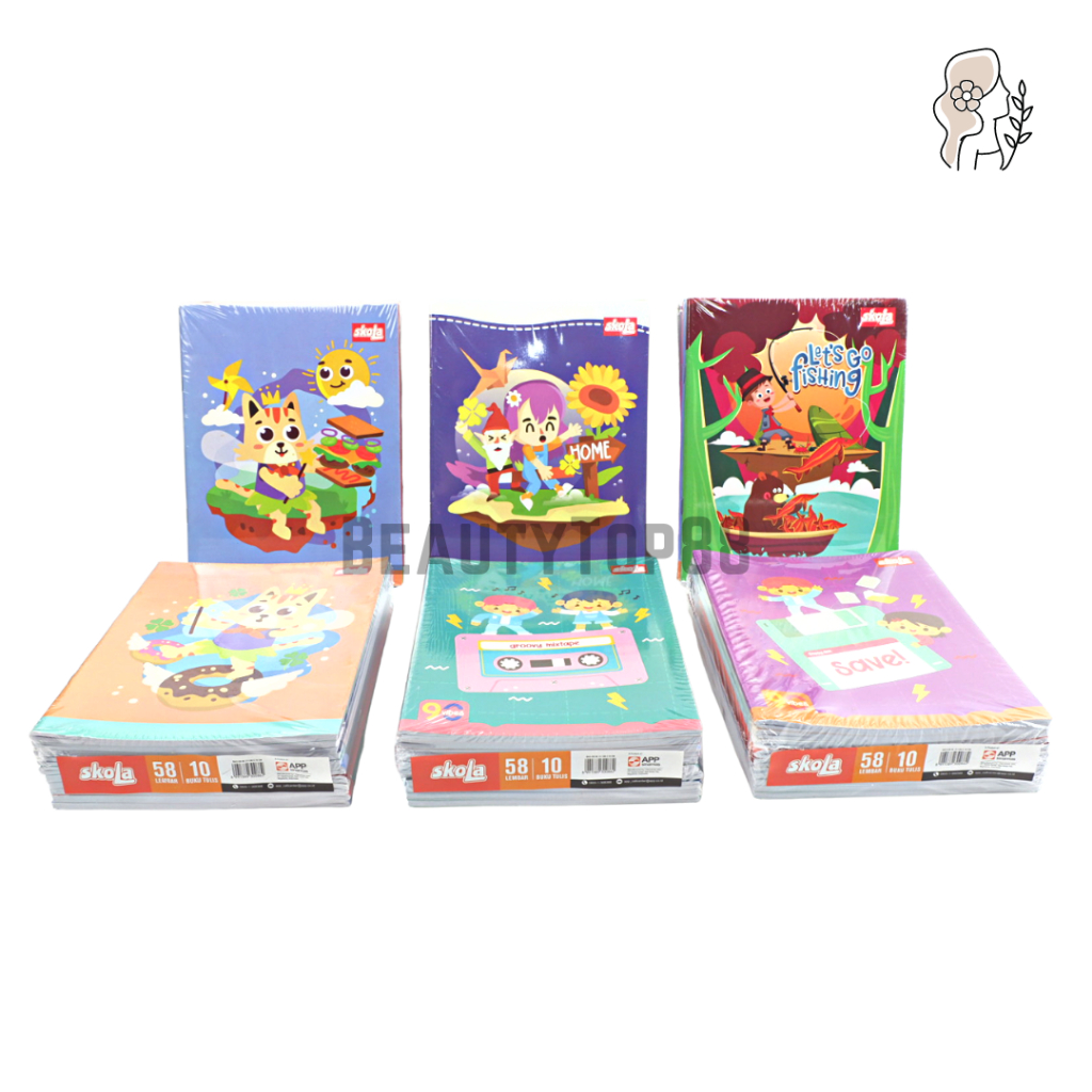 

Buku Tulis SKOLA 58 Lembar Murah / Buku Sekolah Anak Bergaris Karakter Sidu Sinar Dunia [PER PACK ISI 10 PCS]