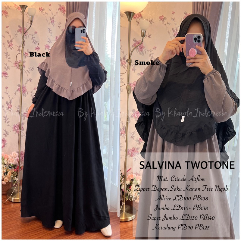 SALVINA TWOTONE SET KHIMAR NIQOB