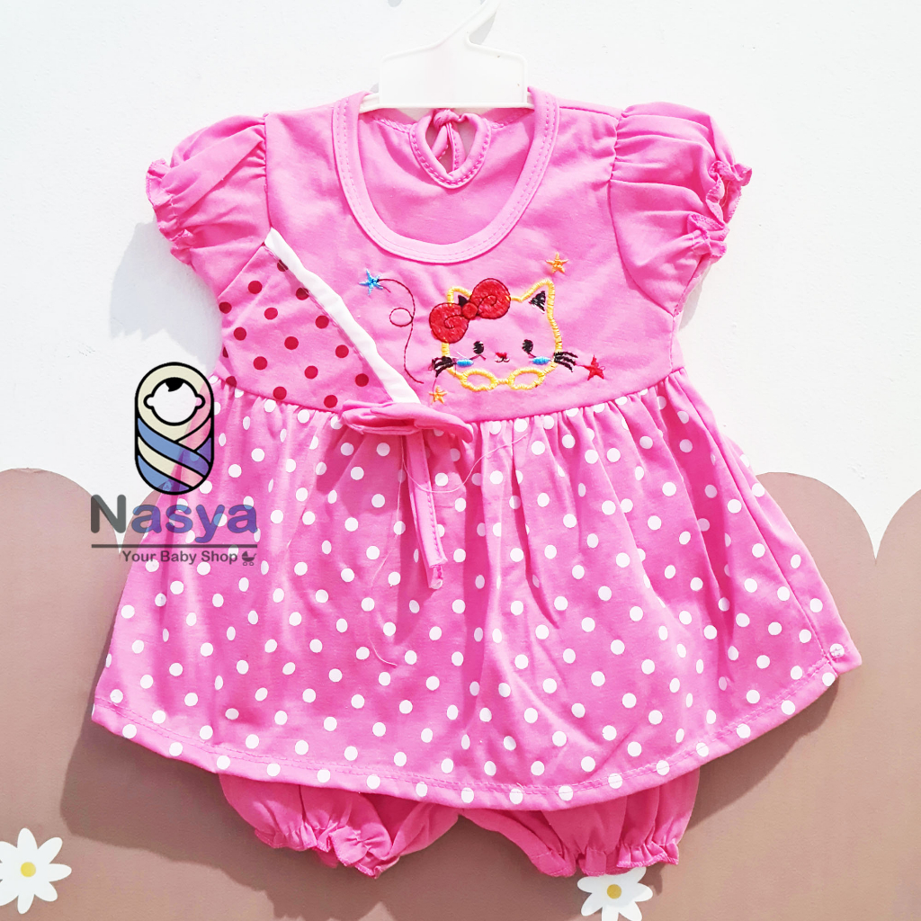 [N-067] TERBARU ! Setelan Baju Bayi Perempuan Motif Bergambar - Naomi (3-6 bulan)