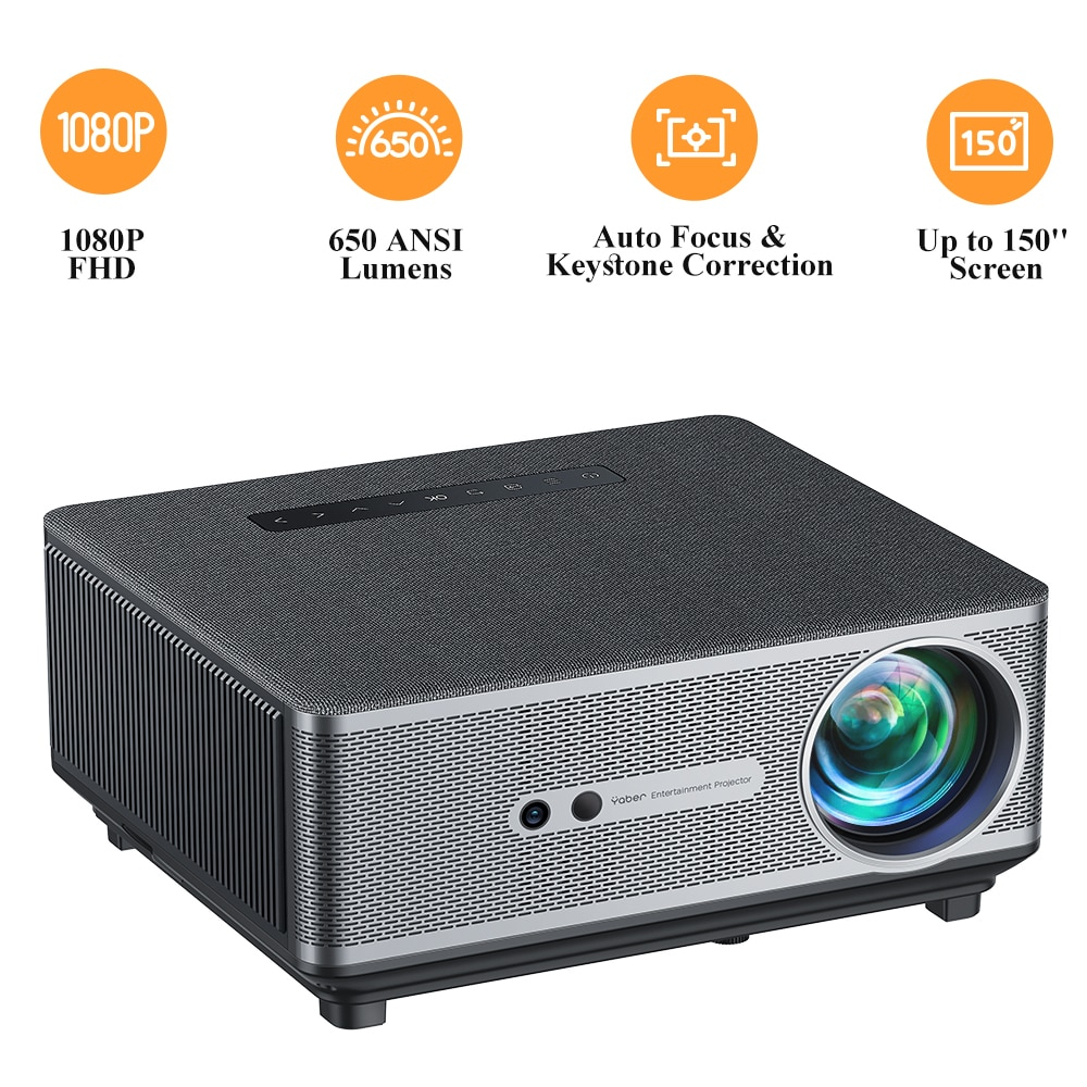 YABER K1 650 ANSI Projectors Auto Focus/Keyston LED Home Theater Projector WiFi6 Bluetooth Full HD 1080P Projector 4K Support