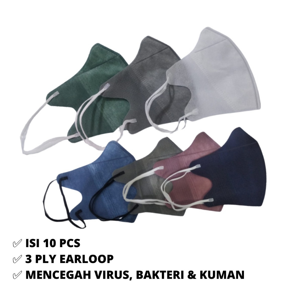 MASKER DUCKBILL WARNA 3PLY ISI 10 PCS