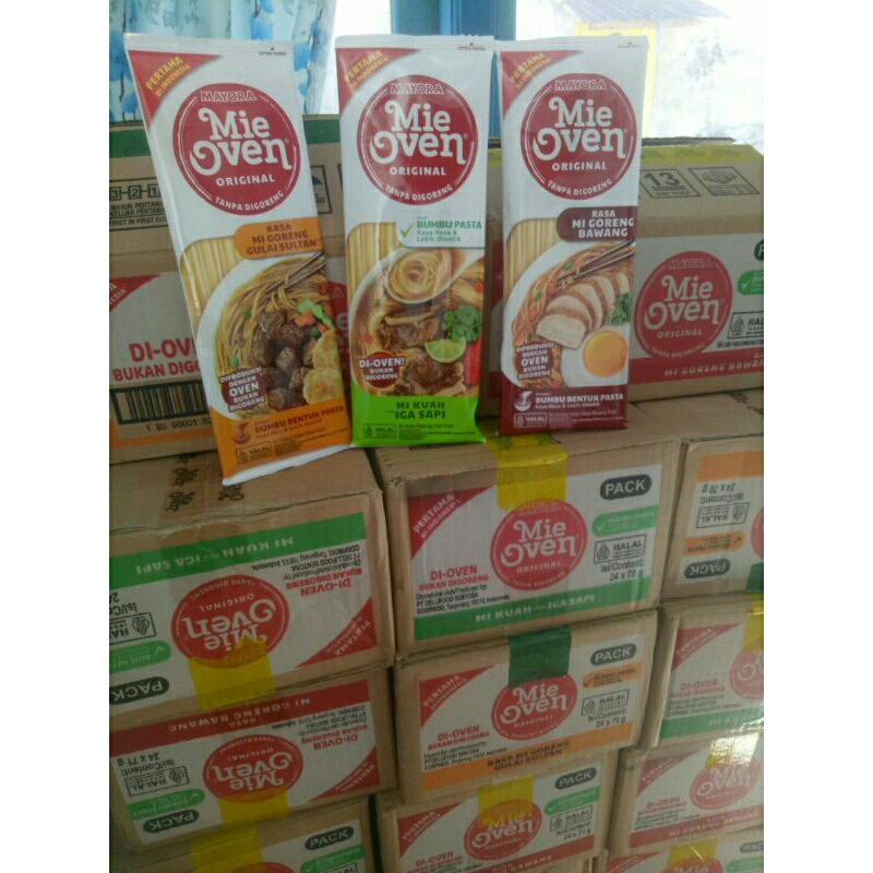 

promo mie oven all varian.(3 rasa)ecer, untuk prmbelian kartonan ada d etalase lain d toko kami jg bisa d crk d etalase kami yg lain partai kartonan