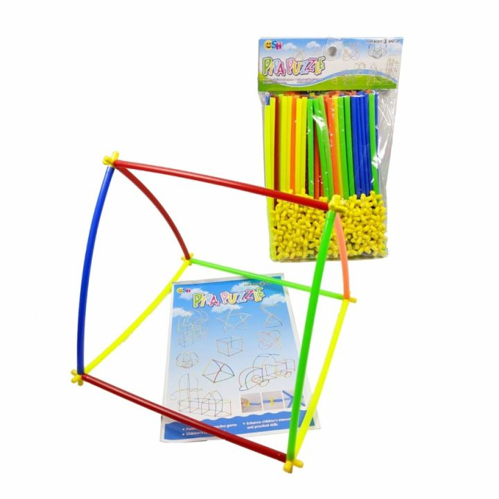 Mainan Pipa Puzzle Magic Straws 100pcs Sedotan Ajaib Bisa Bongkar Pasang Rakit DIY SH290