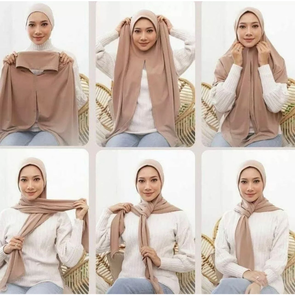 GarasiMedan-Jilbab Segitiga Instan Jersy Dewasa/Kerudung Instan Wanita/Hijab Segitiga