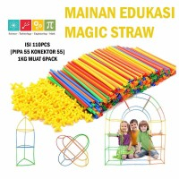 Mainan Pipa Puzzle Magic Straws 100pcs Sedotan Ajaib Bisa Bongkar Pasang Rakit DIY SH290