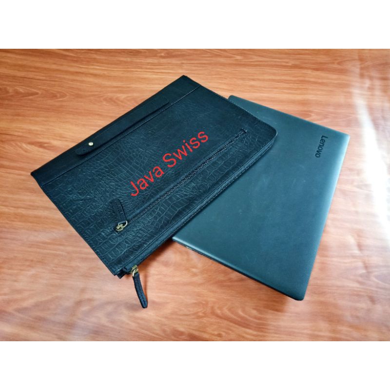 tas laptop kulit asli hitam sleeve case laptop 13in