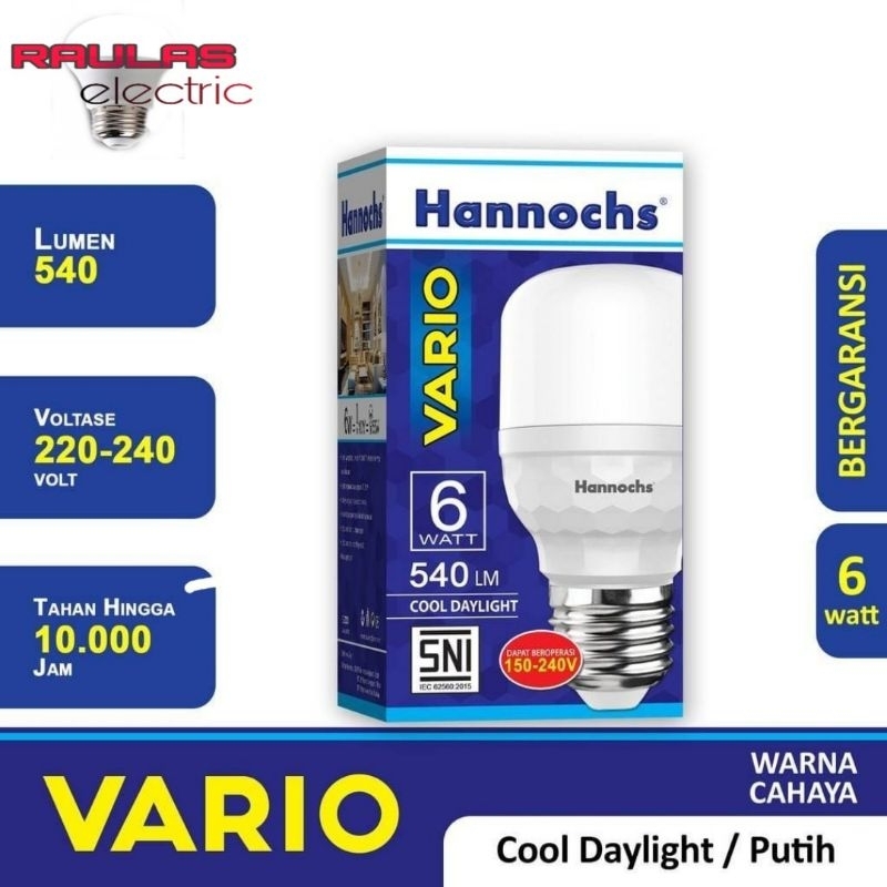Led T Bulb Hannochs VARIO 6 Watt / Lampu Led Hannochs Vario 6 Watt Cahaya Putih