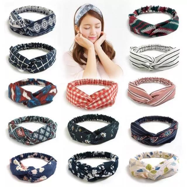 COD Bandana Motif Wanita Bando berbagai macam motif Fashion Korea Produk Import Murah