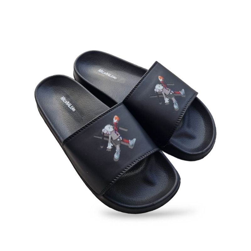 Sandal selop pria sandal slip on sendal Distro sendal motif karakter sendal slop karet