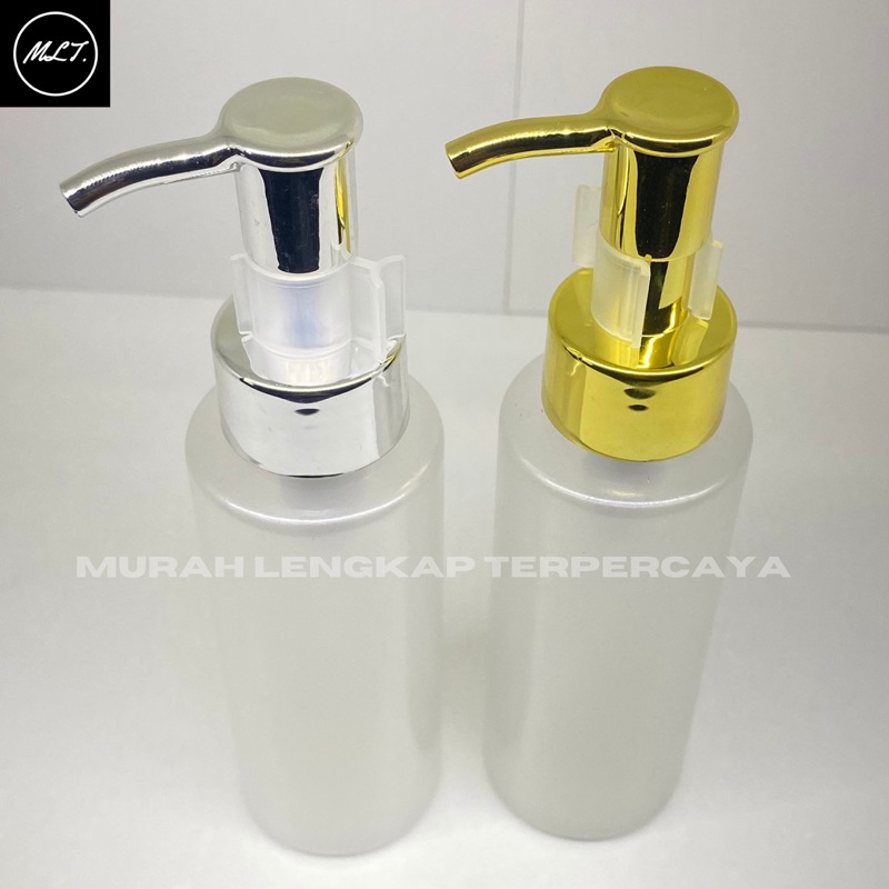 BOTOL RF 100ML FROSTED TUTUP PUMP CLIP OIL GOLD SILVER 100 ML