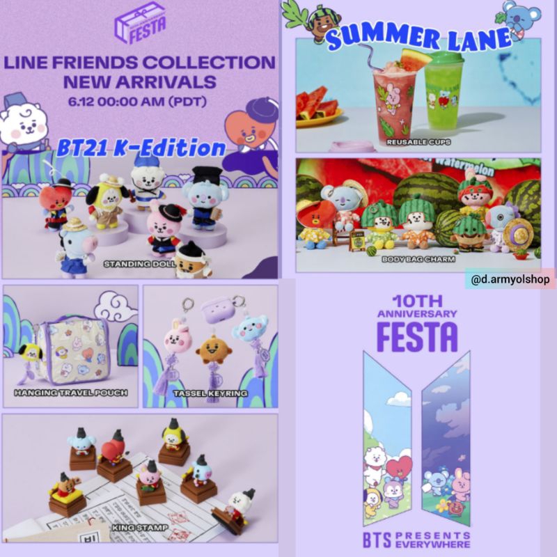 PO BT21 10TH ANNIVERSARY K-EDITION AND SUMMER LANE DOLL BAGCHARM