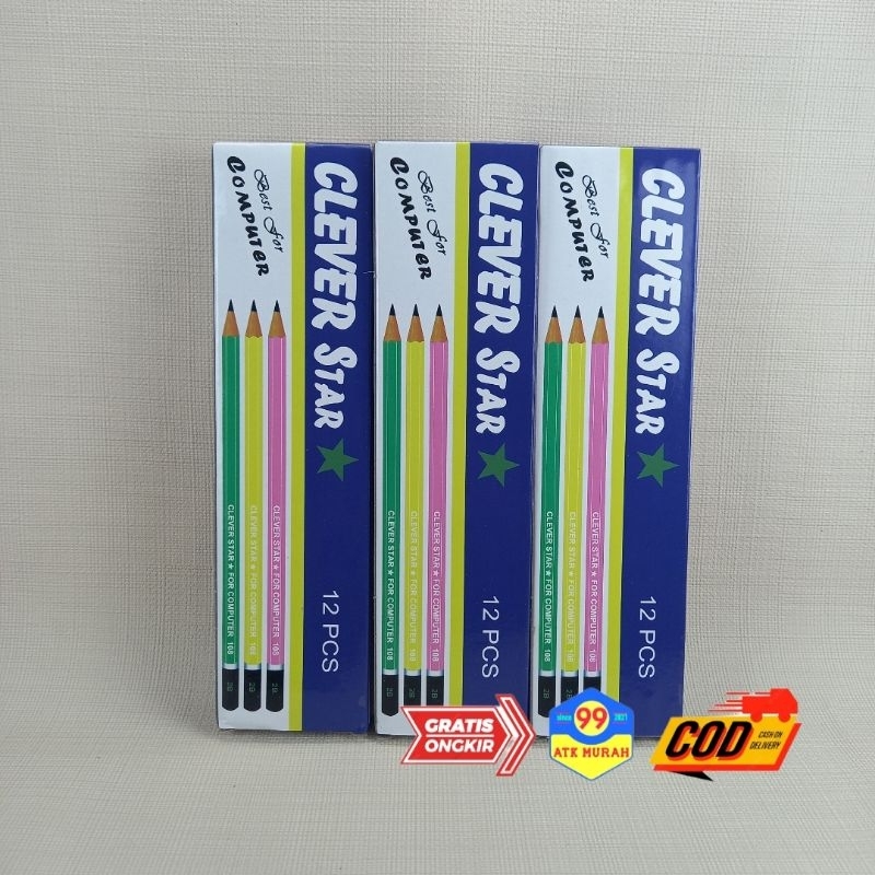 Pensil 2b CLEVER STAR/alat tulis/pensil/perlengkapan sekolah/pencils/atk