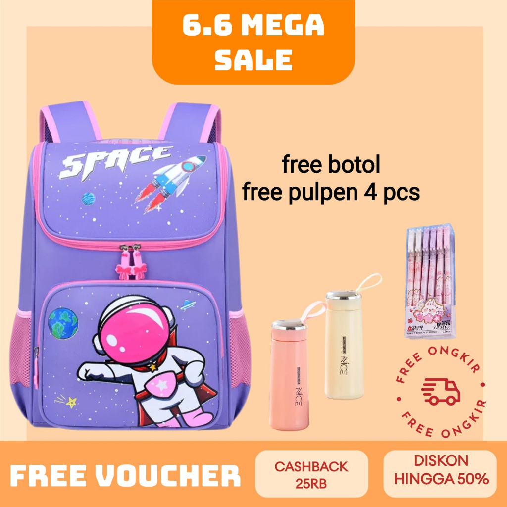 RANSEL ANAK KARAKTER ASTRONOUT IMPOR BERKUALITAS REAL PICT ORIGINA FREE BOTOL