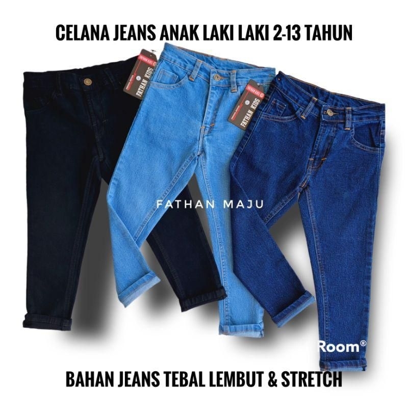 fathanmaju Celana jeans anak laki laki 2-13 tahun Celana panjang anak laki laki Celana anak laki laki terlaris