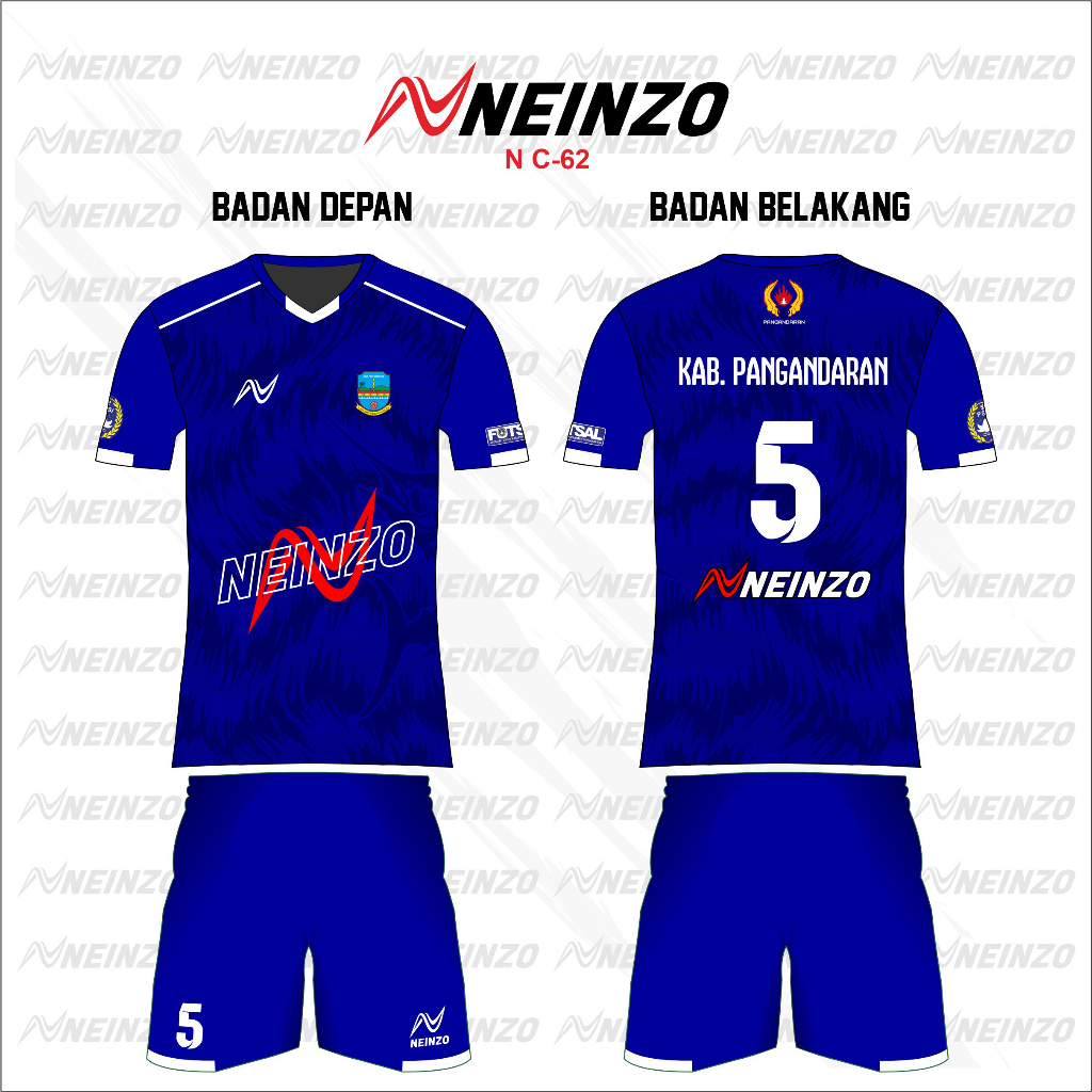 NEINZO JERSEY FUTSAL CUSTOM SETELAN JERSEY FULLPRINTING FUTSAL N C-62BIRU
