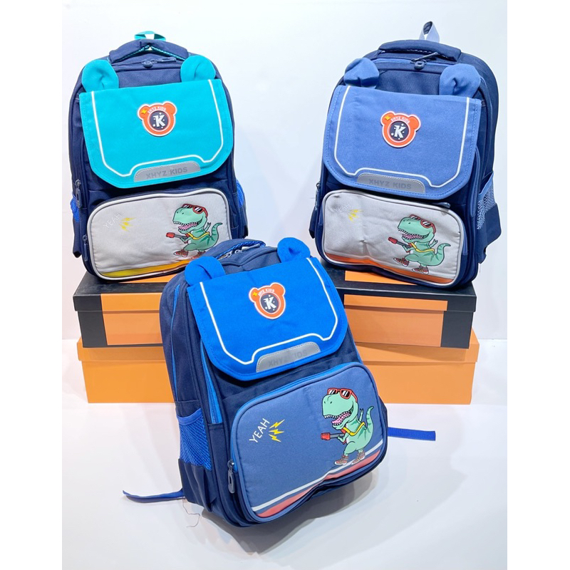 Tas Ransel Anak Wanita Import Two Tone Tirex Pony Horses Functional Backpack - 8185#