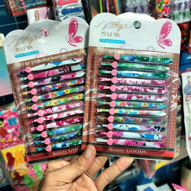 (ISI 12 PCS)PINSET MOTIF/PINSET CABUTAN BULU ATAU UBAN