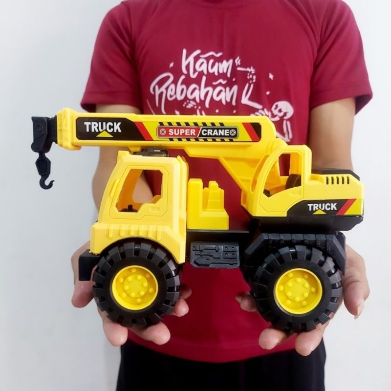 Mainan Mobil Truck Crane Konstruksi - Miniatur Mobilan Truk Alat Berat Kontruksi Anak Laki Cowok