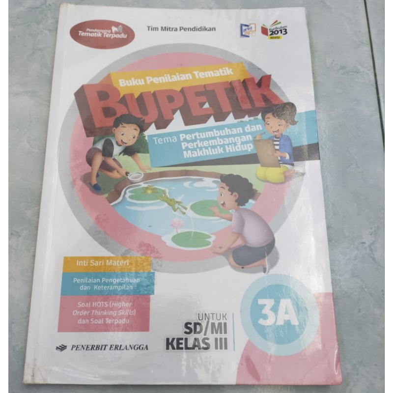 Buku Pelajaran Bupetik 3A penerbit Erlangga Bekas