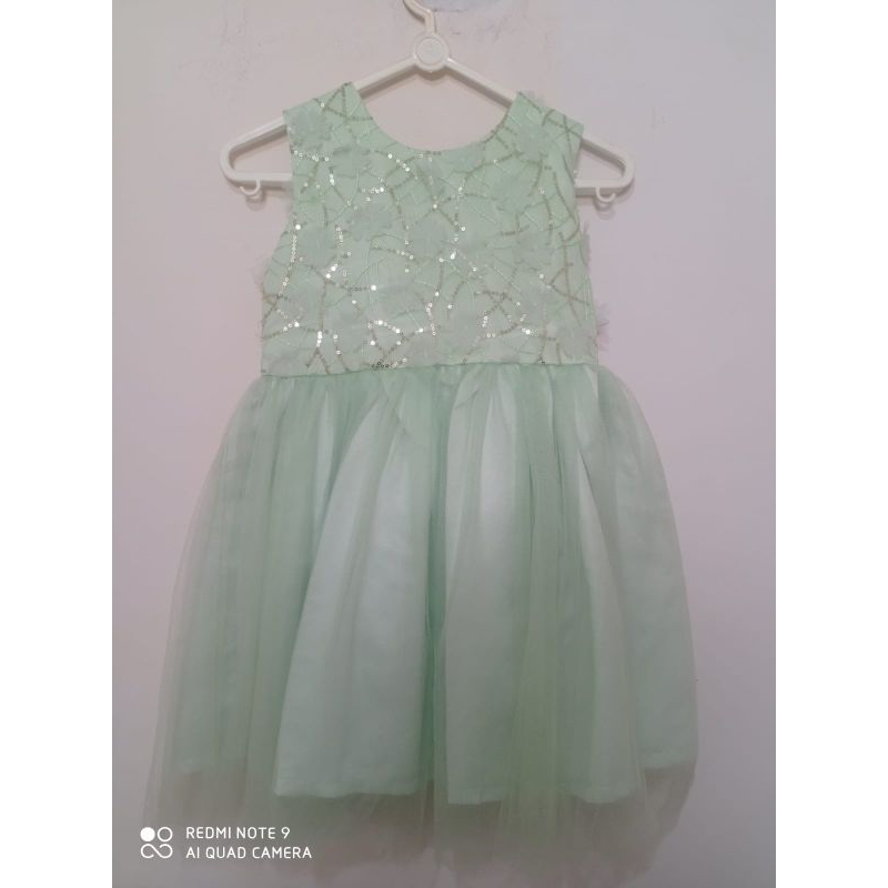Preloved Dress Party Anak Hijau