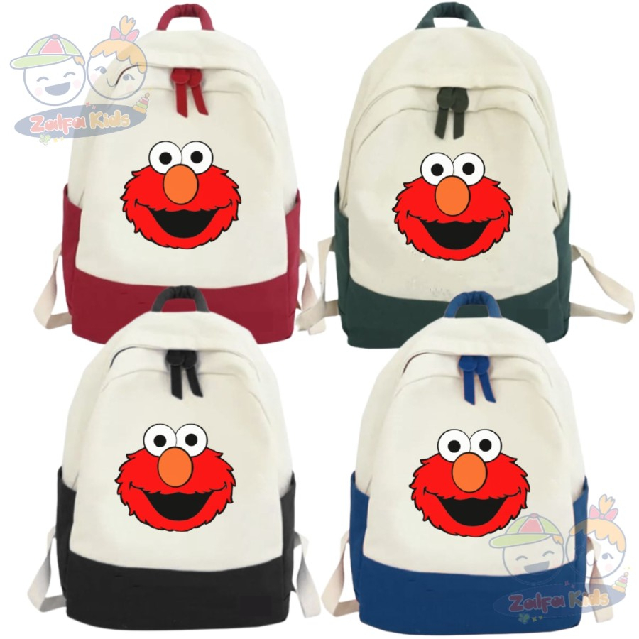 TAS RANSEL BACKPACK SEKOLAH ANAK ANAK ELMO BISA PAKAI NAMA