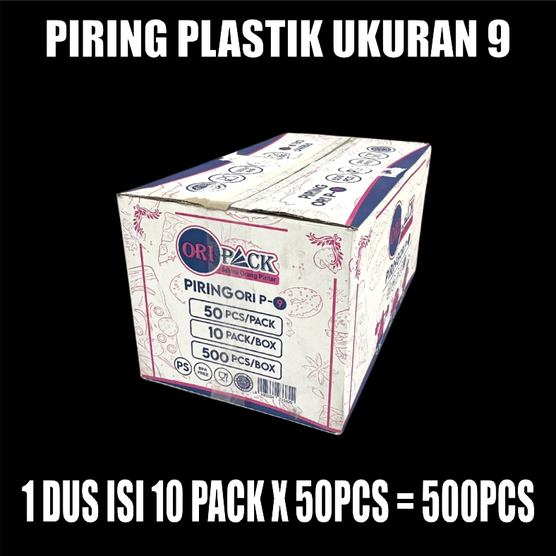 Piring Plastik Putih P6 uk 6 kecil / Piring P7 uk 7 sedang / Piring P9 uk 9 Besar u Makan Dus Gjk