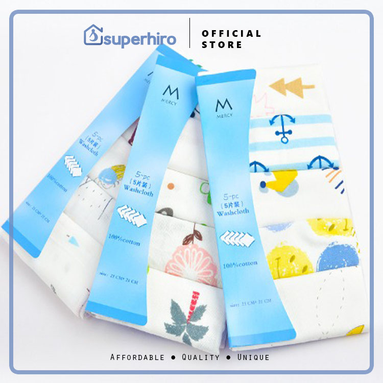 5 IN 1 WASHCLOTH SET SAPU TANGAN BAYI