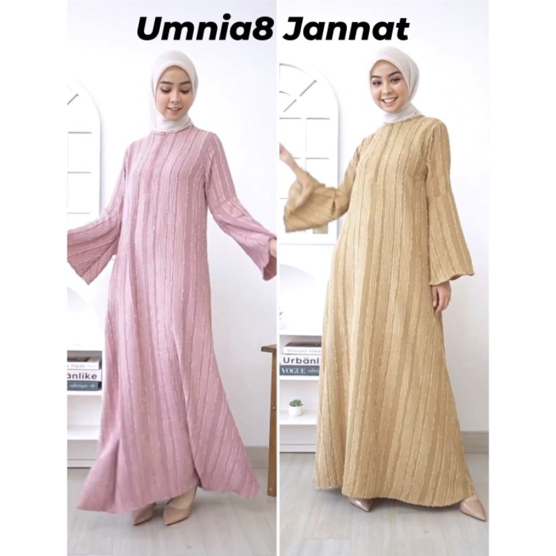 Gamis jannat Qiara sun, Umnia 8, Afnan, Yumna By Jannat. id Siap Kirim Bisa COD