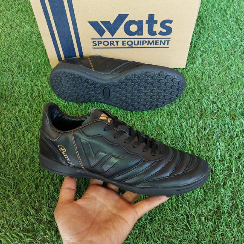 Sepatu futsal kulit black series WATS baresi truff free deker dan tas original