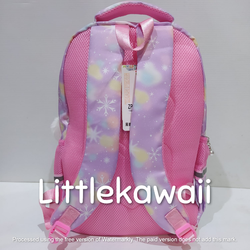 LK/Tas Ransel Laptop Backpack Parasut Sekolah Fashion Casual Anak Tinkerbell Rainbow Warna Warni Mika Gantungan Tepak Dompet Mix