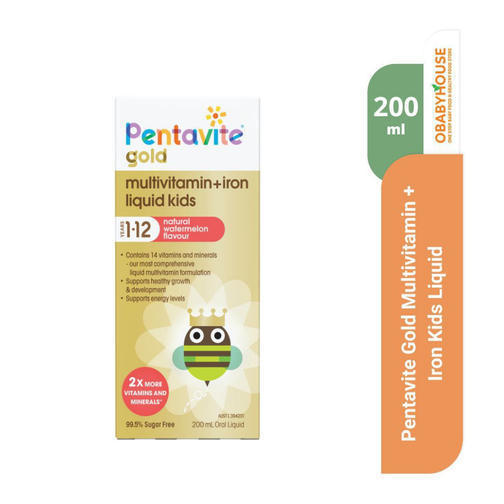 Pentavite GOLD Multivitamin + Iron Kids Liquid 200 ml