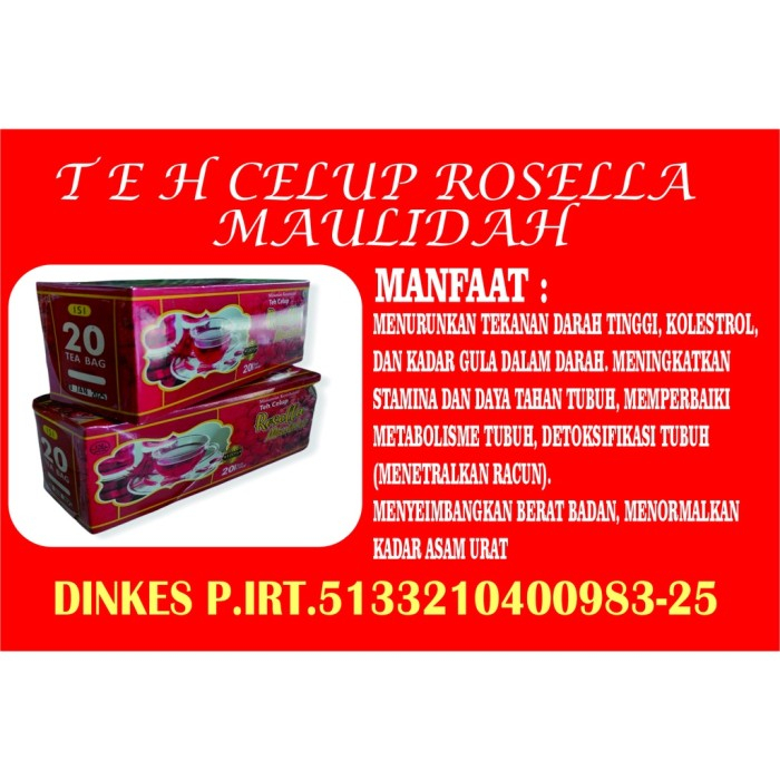 

Teh celup bunga rosella merah asli isi 20 kantung