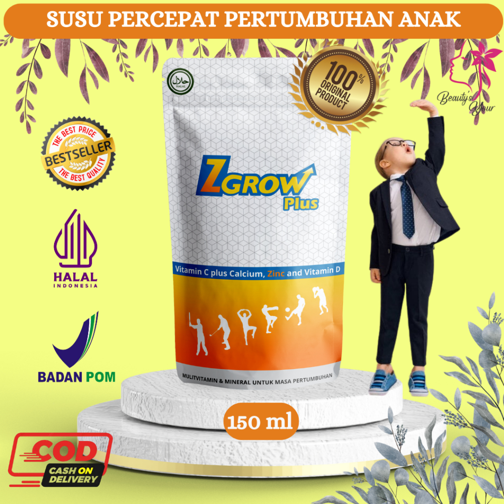 SUSU PENINGGI BADAN Z GROW PLUS  - Peninggi Badan Terlaris /  Penambah Tinggi Badan Murah / Susu Tin