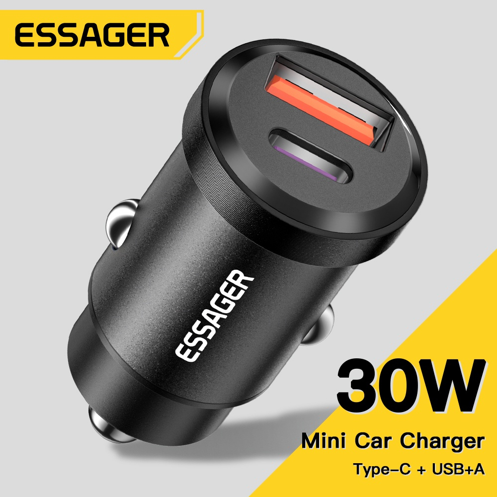 ESSAGER Car Charger Colokan Mobil Fast Charger 2 Ports