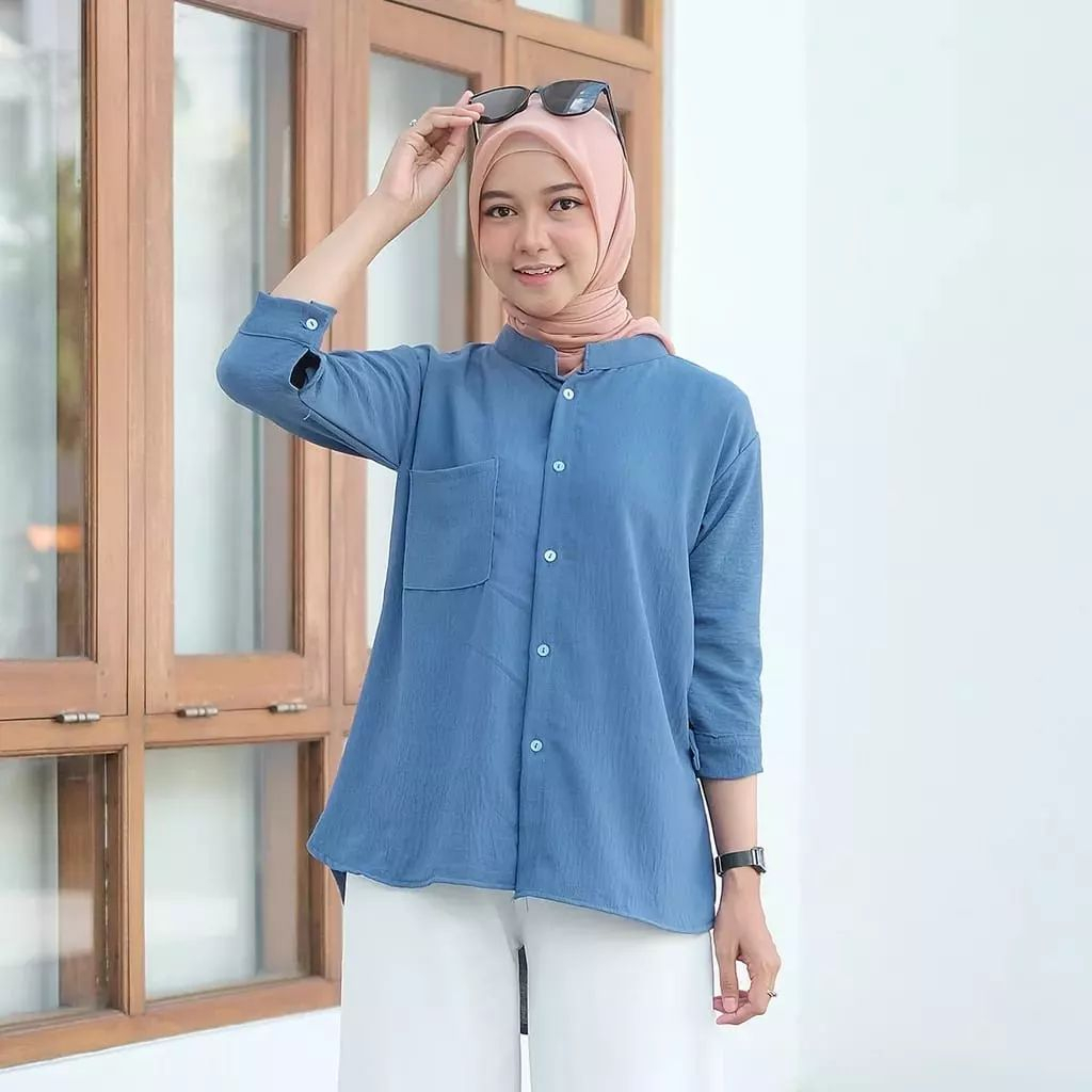 BLOUSE WANITA SERRA BLOUSE BAHAN KATUN TWILL LD 100 - 120 CM PJ 73 CM BLOUSE KOREAN STYLE // BAJU ATASAN WANITA TERBARU 2023 KEKINIAN // KEMEJA WANITA OVERSIZE LENGAN PANJANG // BLOUSE BUSUI FRIENDLY WARNA HITAM , PUTIH , PINK , LIME , MAROON