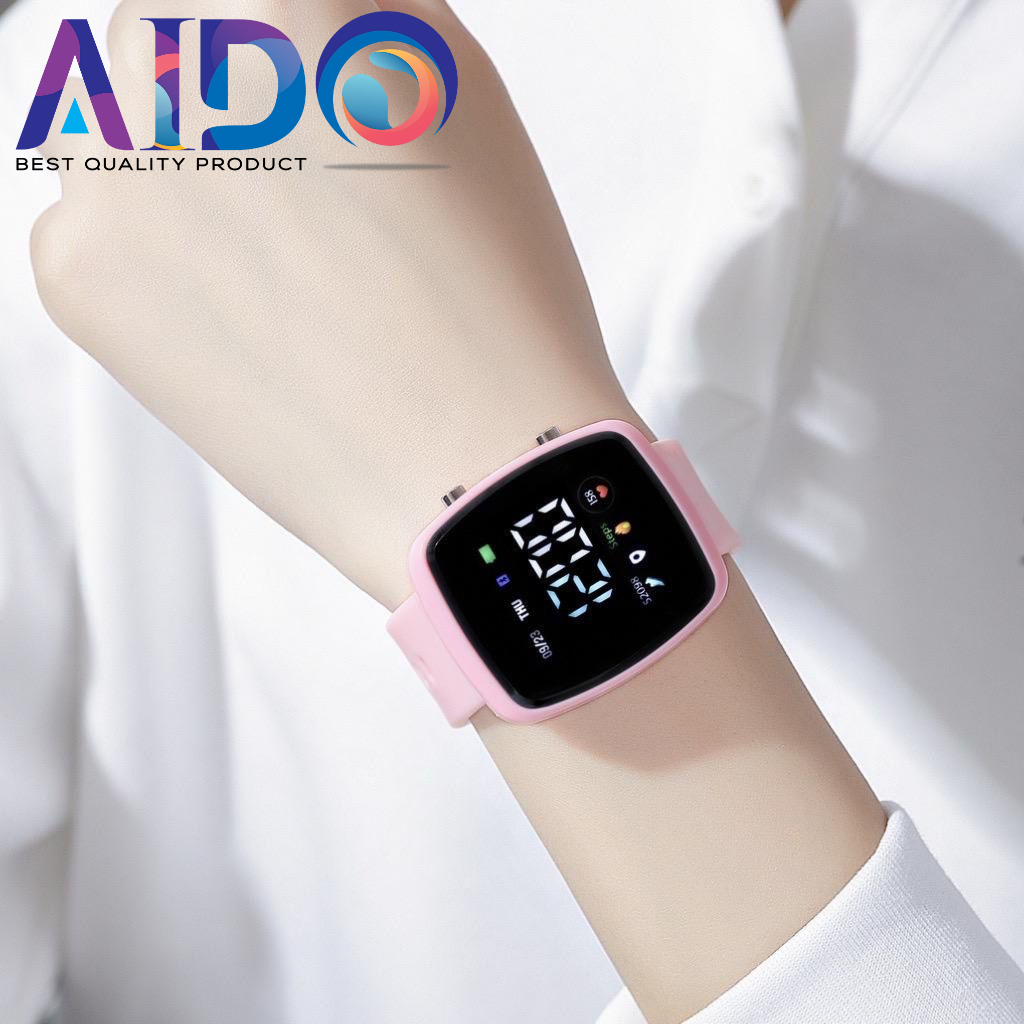 Jam Tangan Digital Sport Wanita Pria Rubber Anti Air Watch LED Fashion Electronic Ready Warna Harga Grosir