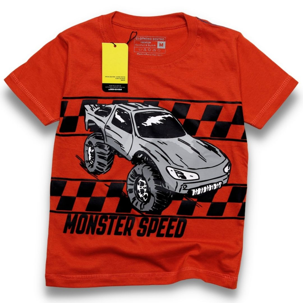 Kaos Mobil Anak Laki Laki Grosir Ecer Baju Kaos Anak Laki-Laki Superhero Mobil MOnster Speed Coral Abadi Grosir