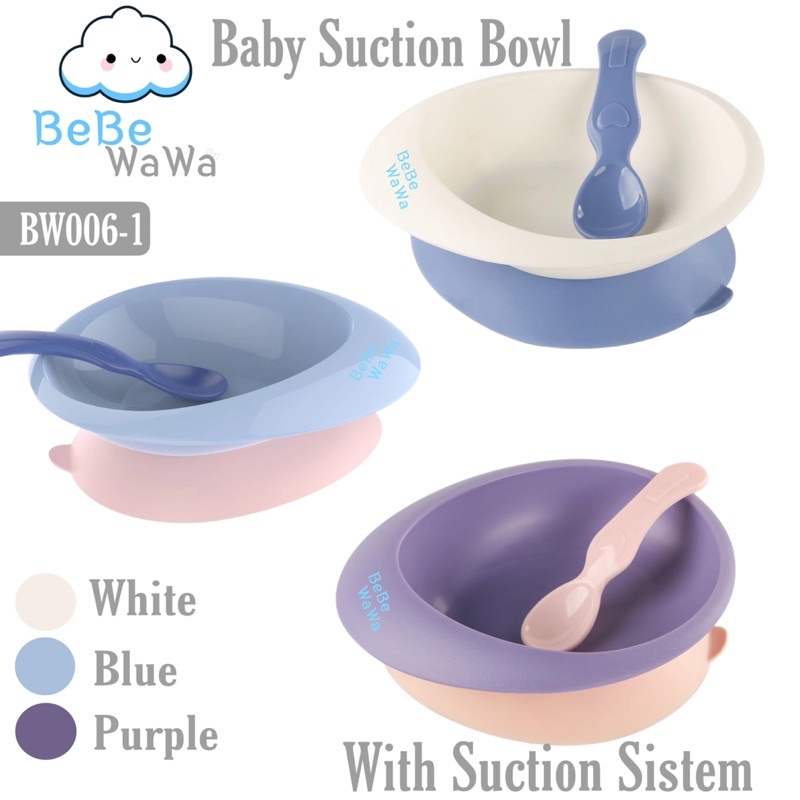 BeBeWaWa Suction Bowl + Spoon - Mpasi Mangkok Makan Anti Geser PROMO SEN