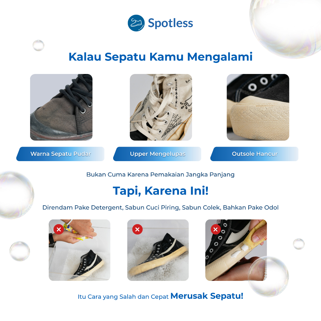 Spotless Shoe Cleaner Starter Kit - Paket Lengkap Sabun Cuci Pembersih Sepatu Kotor Image 3