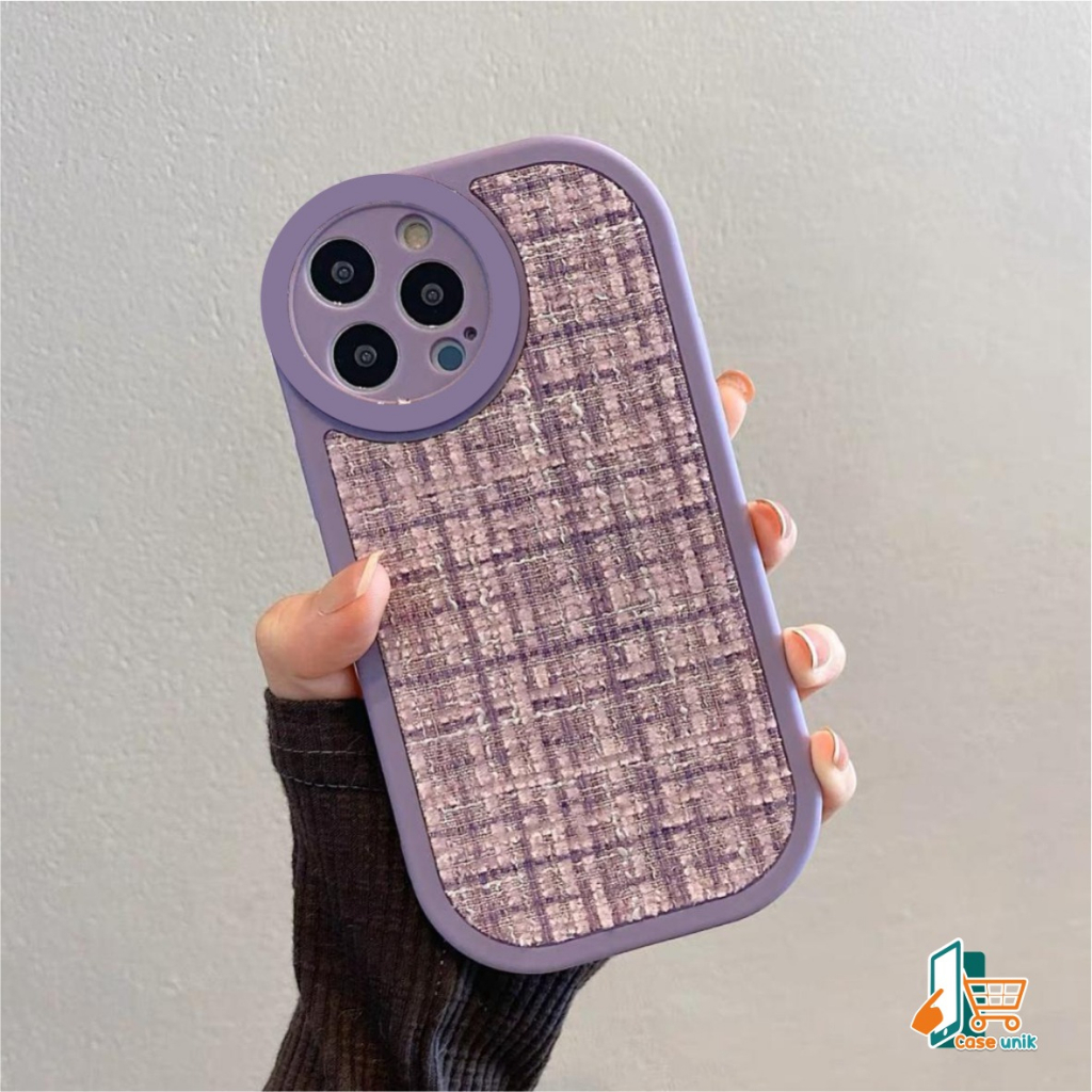 CASE CASING SILIKON VINTAGE WOOVEN TWEED KAIN RAJUT FOR REALME C2 5 5I 5S C11 C20 C20S C21 C21Y C25Y C15 C31 C33 C35 NARZO 20 50A PRIME CS5909