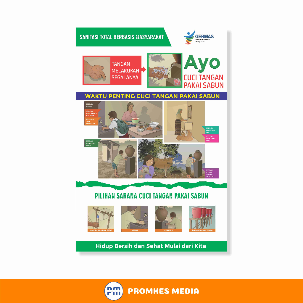 

Poster Kesehatan, Poster STBM Cara Cuci Tangan