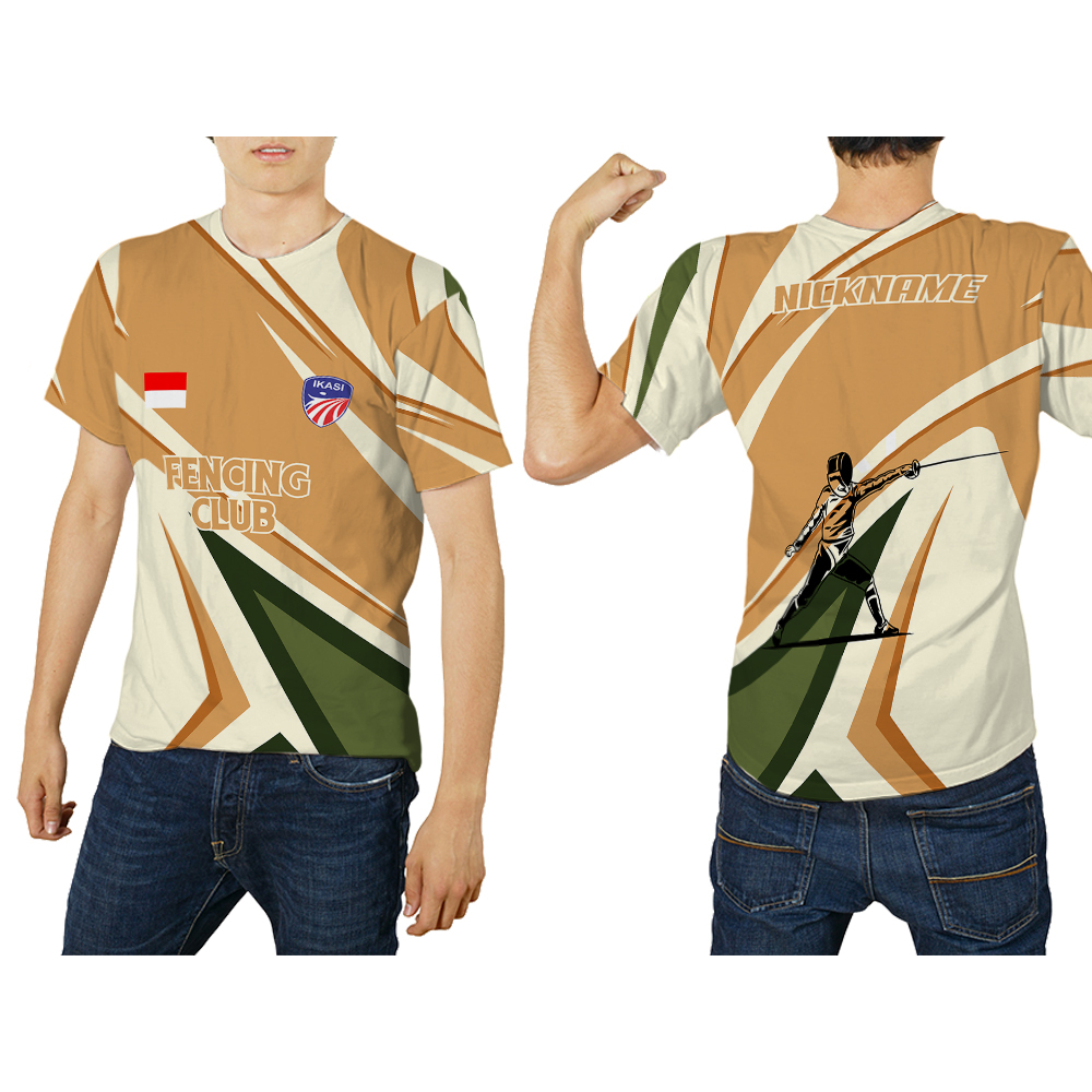 HOPLAND - Baju Kaos Tshirt Jersey Olahraga Anggar Fencing Club 02 Pria Custom