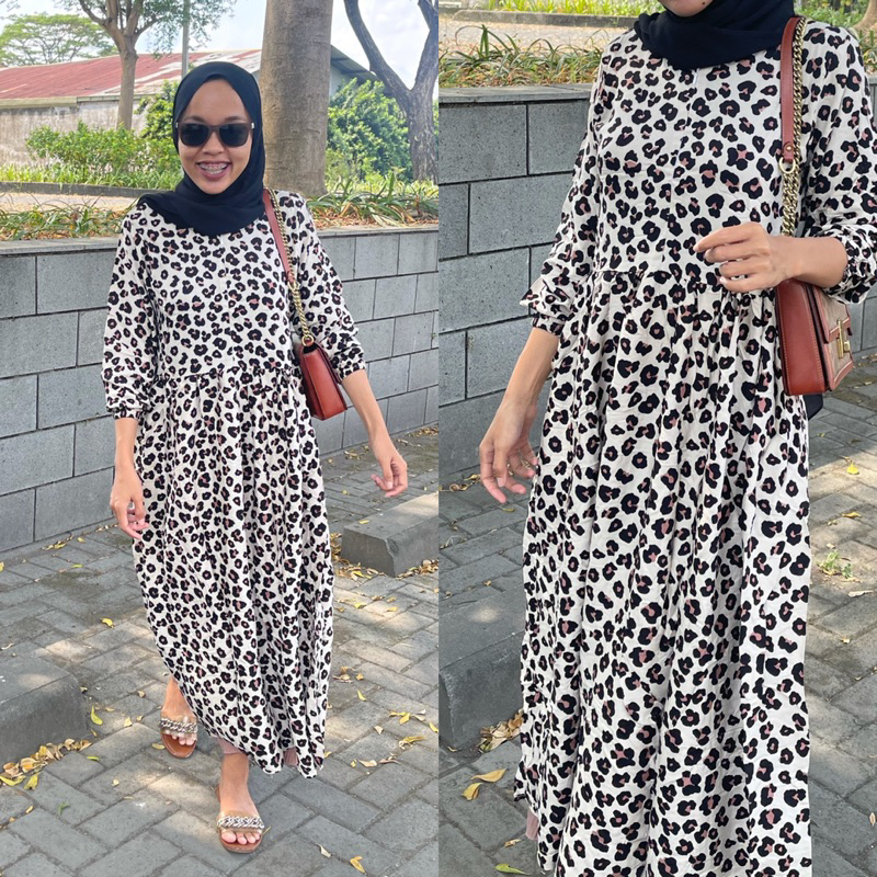 Dress Midi Motif Jumbo Ld 130 Rayon Adem