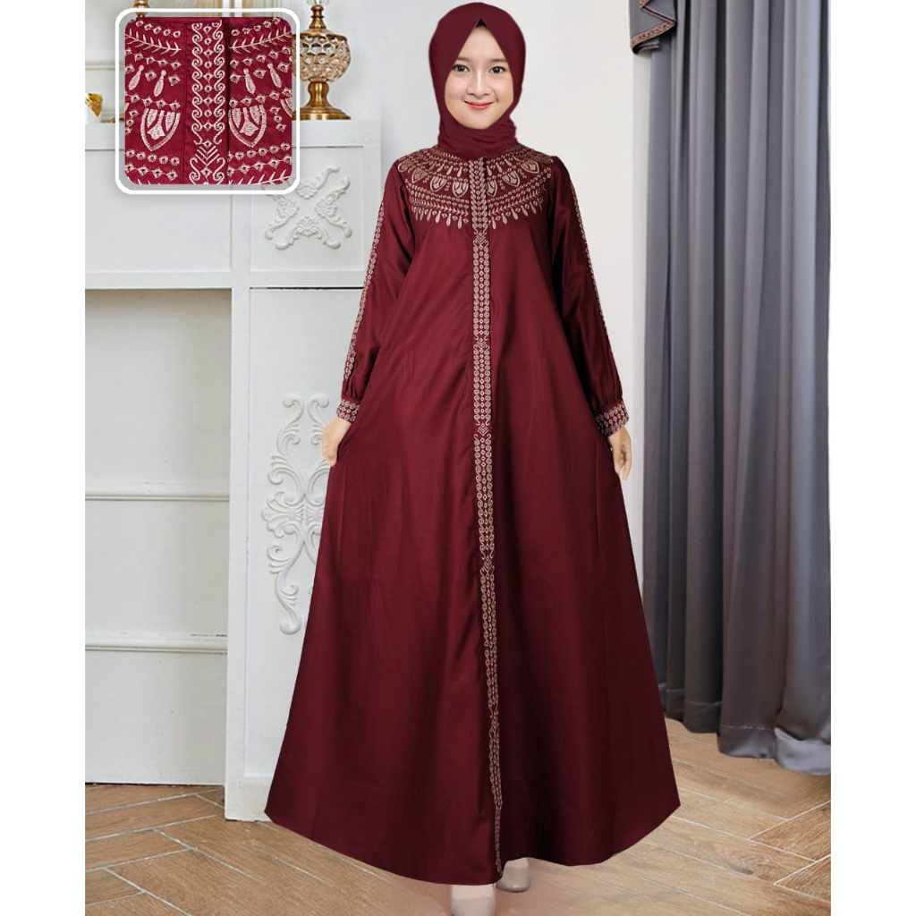 Gamis Anak Bahan Katun Toyobo Bordir | Gamis Bordir Anak Terbaru |Gamis Toyobo Anak